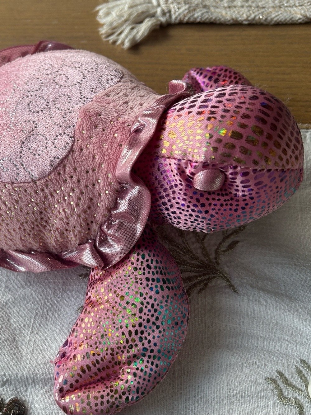 Plush Pink Sparkle Turtle Stuffed Animal